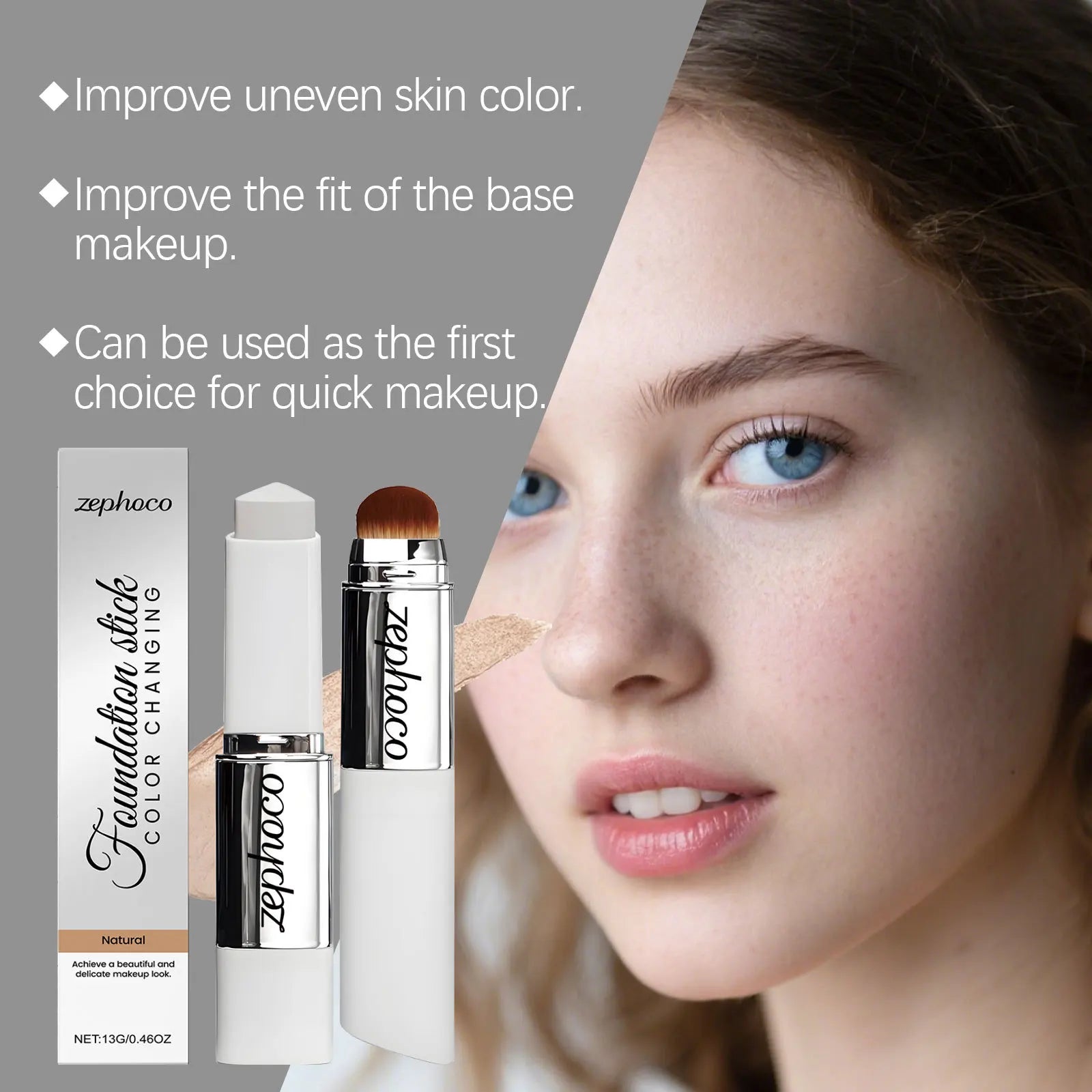 ZEPHOCO Concealer Foundation Make-Up Stick Dark Skins Tone Ivory Wh-ite Natural Color Transparent Light Foundation Make-Up Stick Oasis Select