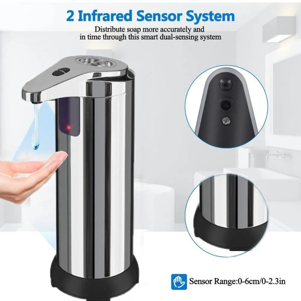 New Stainless Steel Automatic Soap Dispenser Waterproof Electric Touchless Soap Dispenser Foam Soap Machine Bathroom Oasis Select