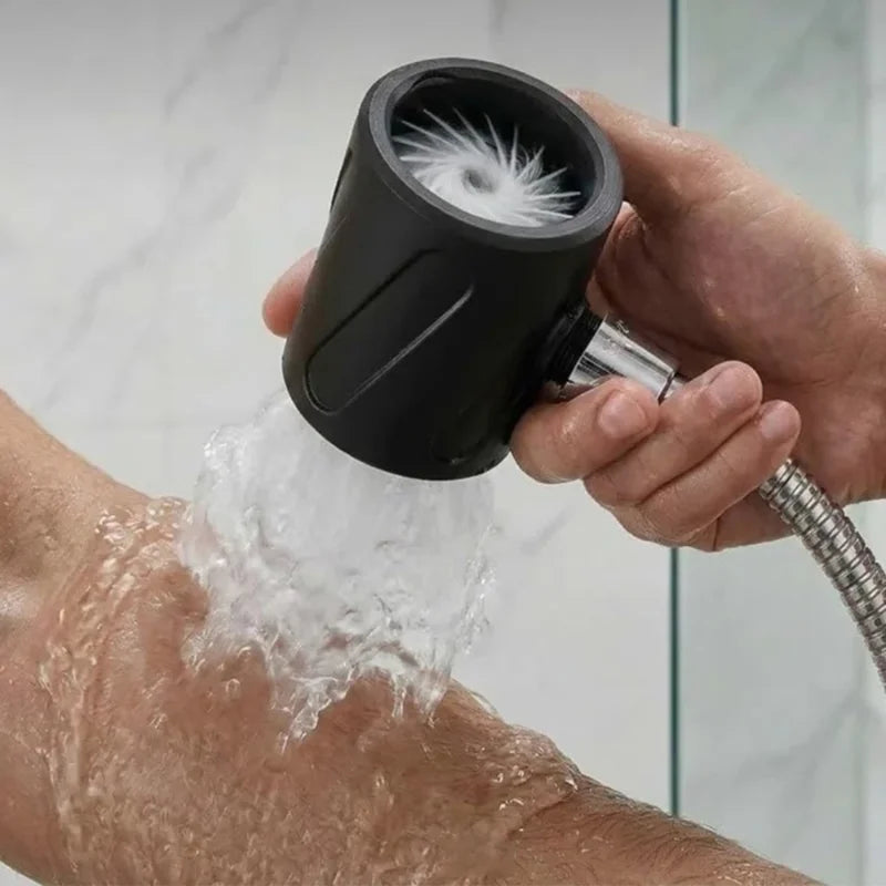 1PC 3D Printed Handheld Shower Head for Men High Pressure Spiral Nozzle Circular Massage Flushing Shower Head Accessories Oasis Select