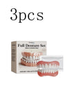 Silicone False Teeth Upper Lower Veneers Dentures Whitening Fake Teeth Confident Smile Comfortable Fit Teeth Orthodontic Tools Oasis Select 1set X 3boxed