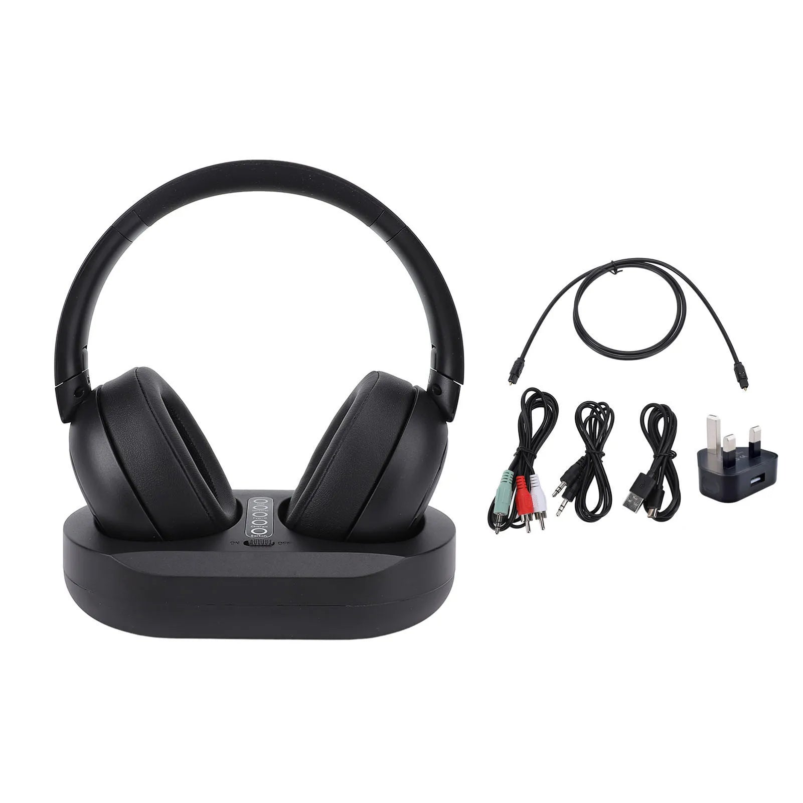 TV Headphone Wireless TV Headphone Battery Level Display 2.4G Bluetooth 5.3 50 Hours Playback with Charging Base for Xmas Gift Oasis Select UK