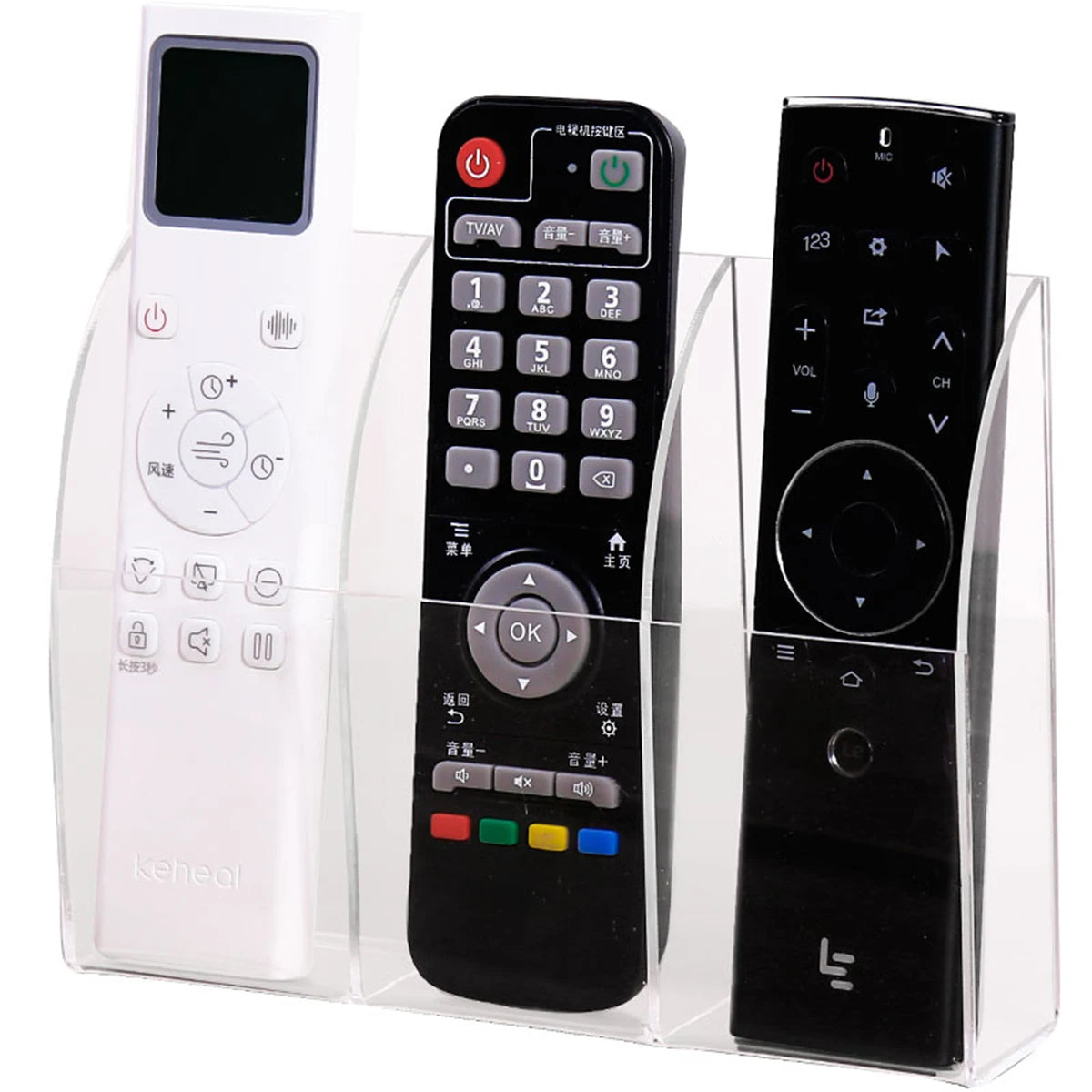 1pc acrylic multi grid remote control storage box wall mounted TV air conditioning remote control desktop organizer Oasis Select