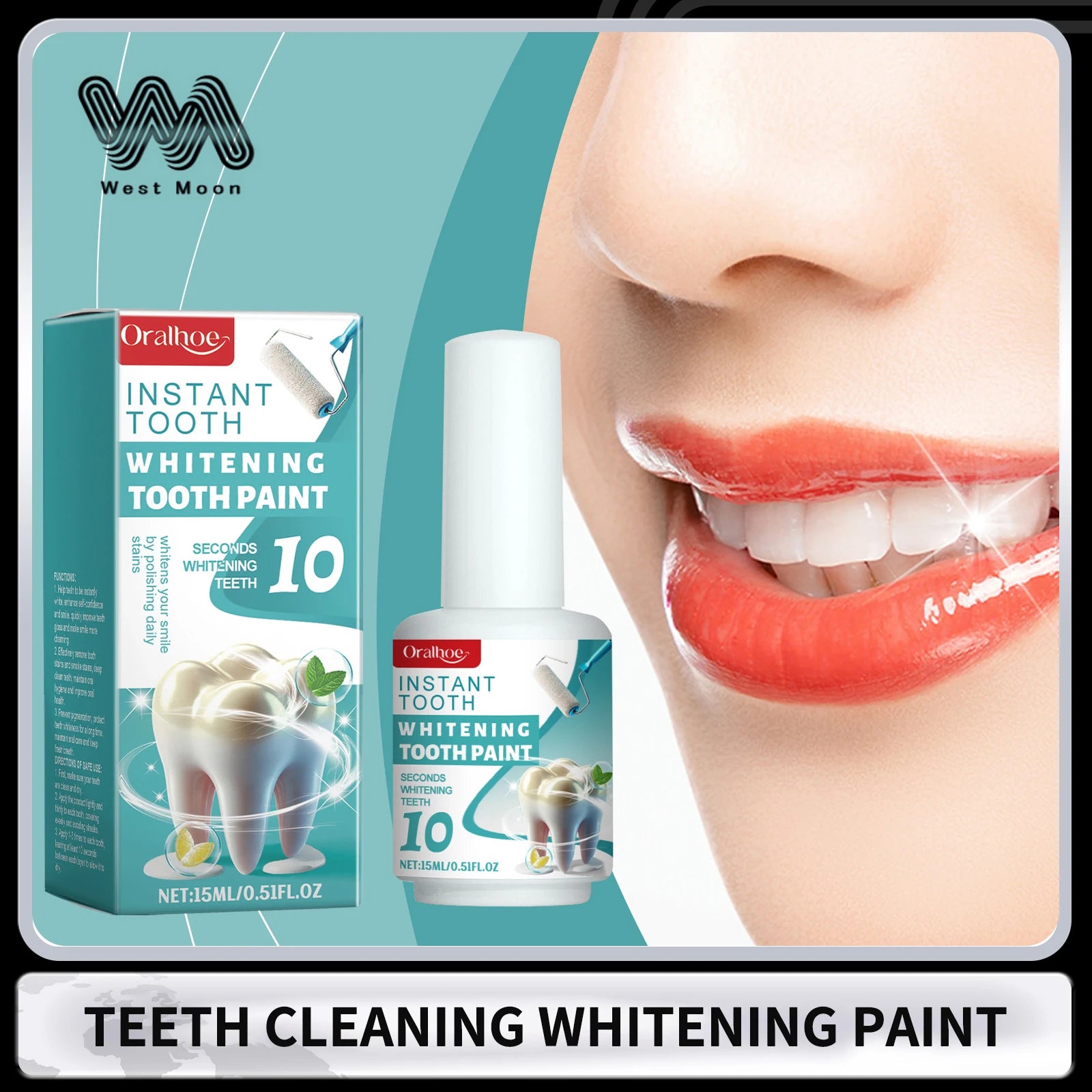 Whitening Tooth Paint Clean Teeth Reduce Pigmentation Improve Dullness Brightening Dental Remove Tooth Stains Oral Care Oasis Select