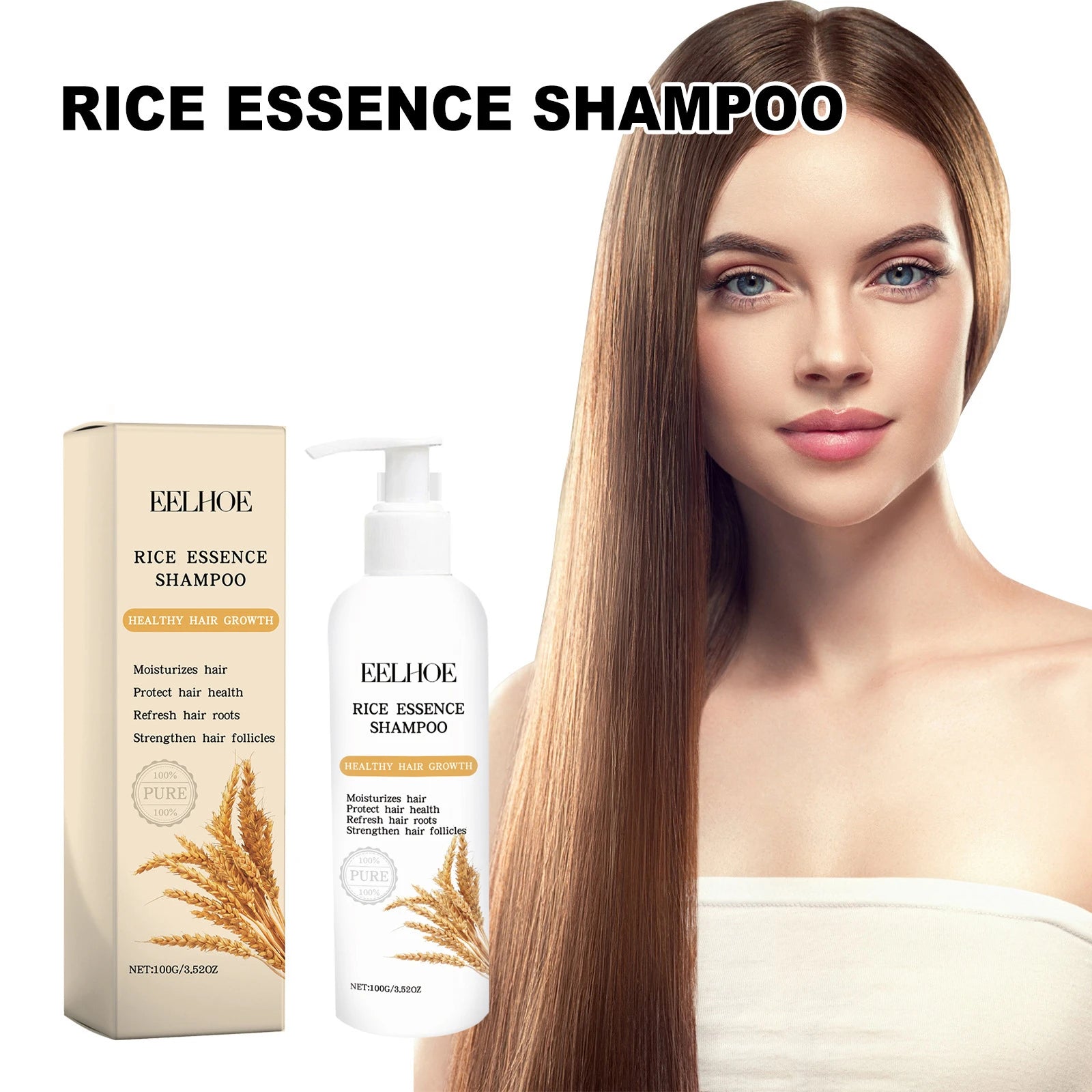 Rice Shampoo and Conditioner for Hair Growth Moisturizing Scalp Deep Cleansing to Strengthen Hair Oil of Rosemary Shampoo 100g Oasis Select