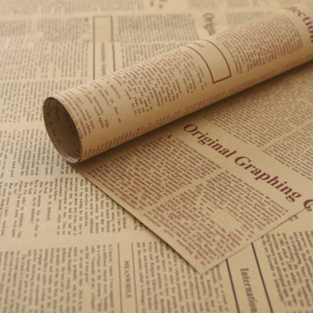 1sheetsper pack, vintage English newspaper kraft paper, brown kraft outer wrapping paper for gift packaging for gift wrapping Oasis Select coffee