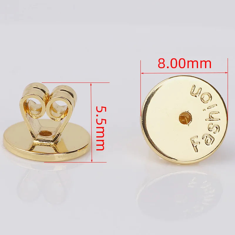 5Pairs 6/8mm Secure Spring Locking Earring Backs Replacements 18K White Gold Plated for DIY Heavy Dangle Earring Posts Jewelry Oasis Select 18K Gold 8mm