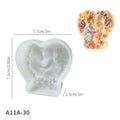 Heart-shaped Mother And Child Silicone Mold for DIY Aromatherapy Candle Resin Diffuser Gypsum Crafts Oasis Select White