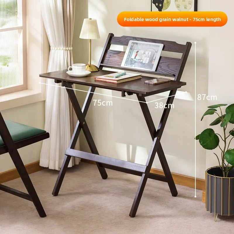 Installation-free folding table, desk, children's study table, adjustable height, writing table, student home bedroom desk Oasis Select Coffee large