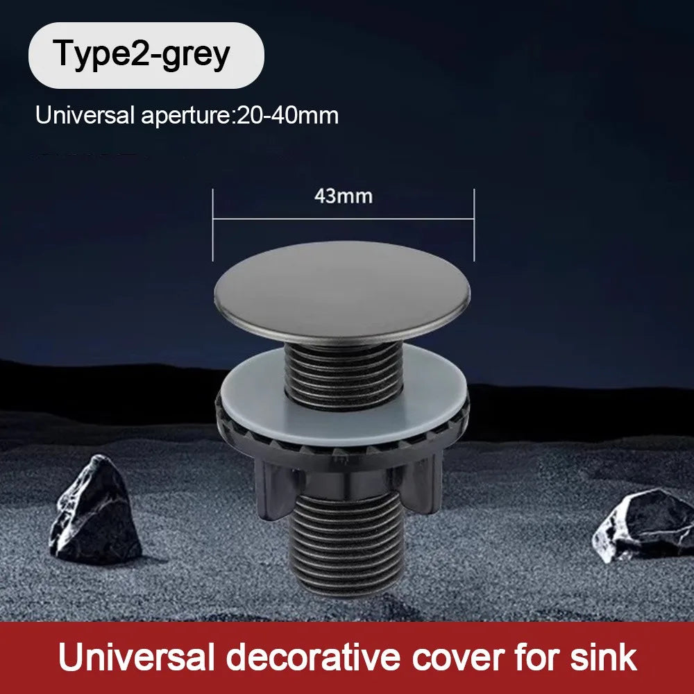 Durable Anti-leakage Faucet Hole Cover Water Stopper Drainage Seal Kitchen Sink Plug Washbasin Decorative Plug Oasis Select Type2-grey
