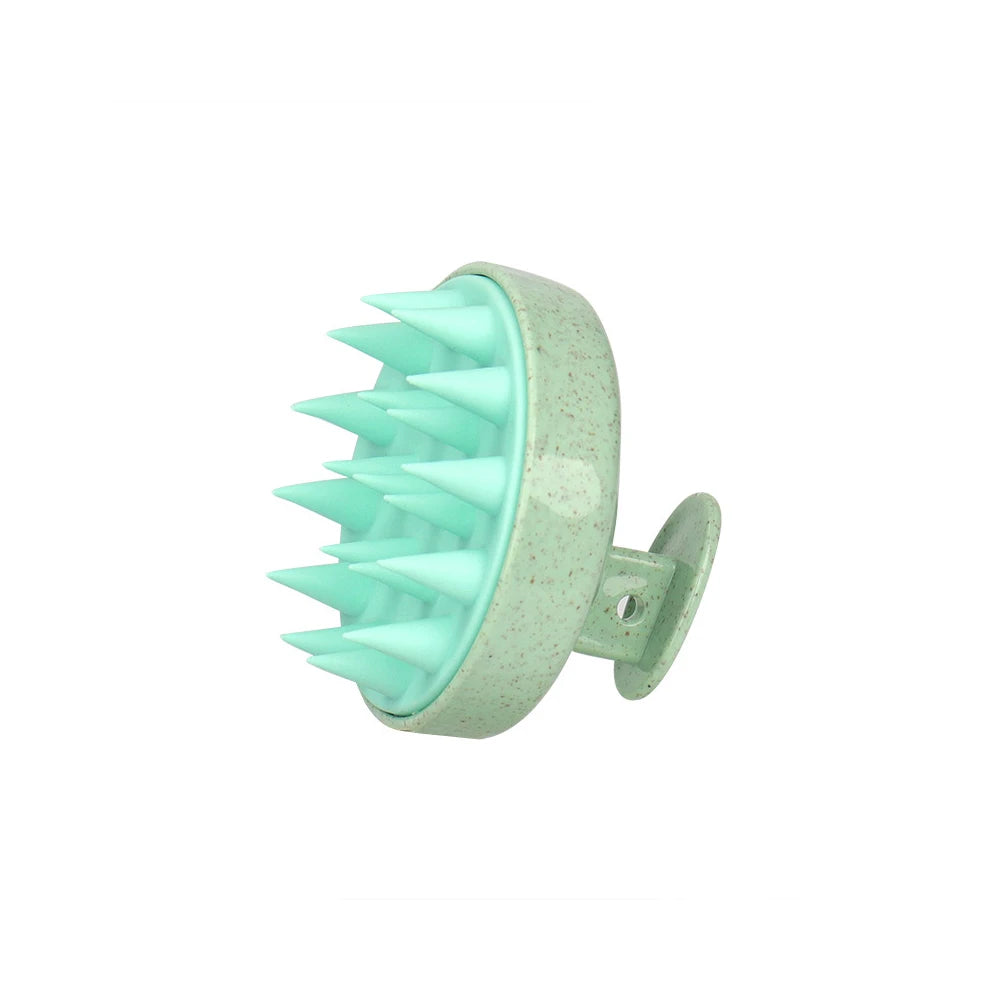 Silicone Scalp Massage Hair Wash Brush & Comb Set Scalp Massage Brush Oasis Select green