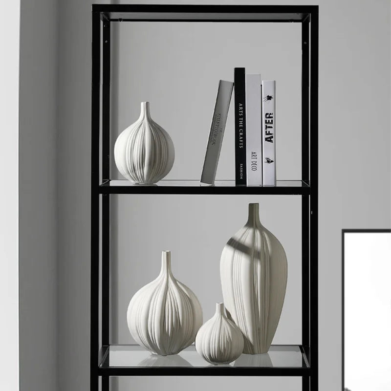 Simple and Creative Simple Elegant Ceramic Vase Decoration Dry Flower Arranger Living Room Advanced Sense of Home Decoration Oasis Select