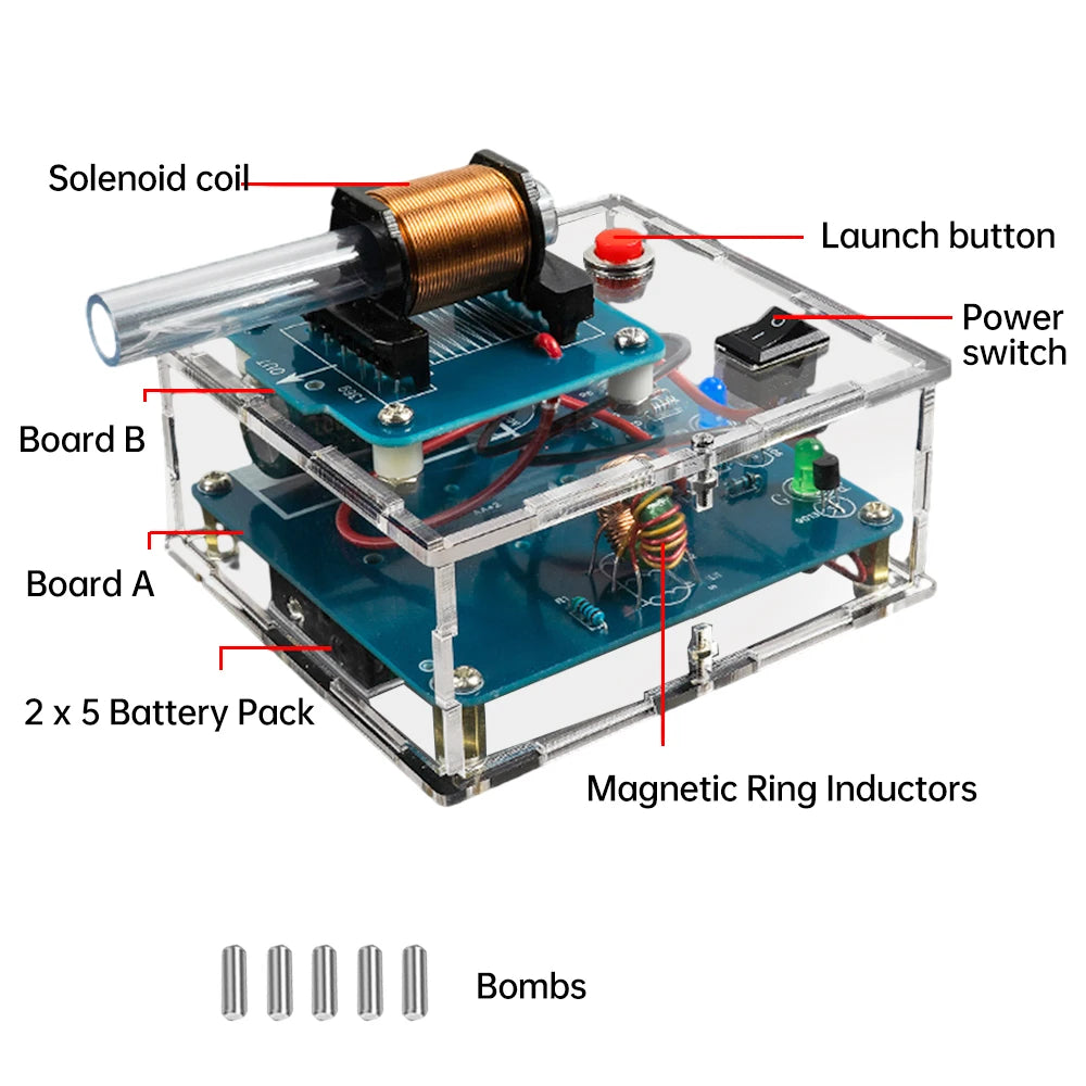 DC3V DIY Electric Magnetic Transmitter Electronics Kit With Level Indication Circuit Shooting Game Electronic Experiment Parts Oasis Select