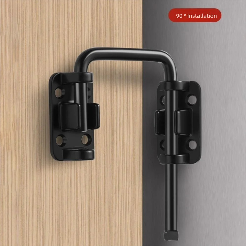 New Stainless Steel Door Latch Lock Non Perforated Gate Latch Thickened 90/180 Degree Anti-theft Buckle Door Bolts Safety Oasis Select