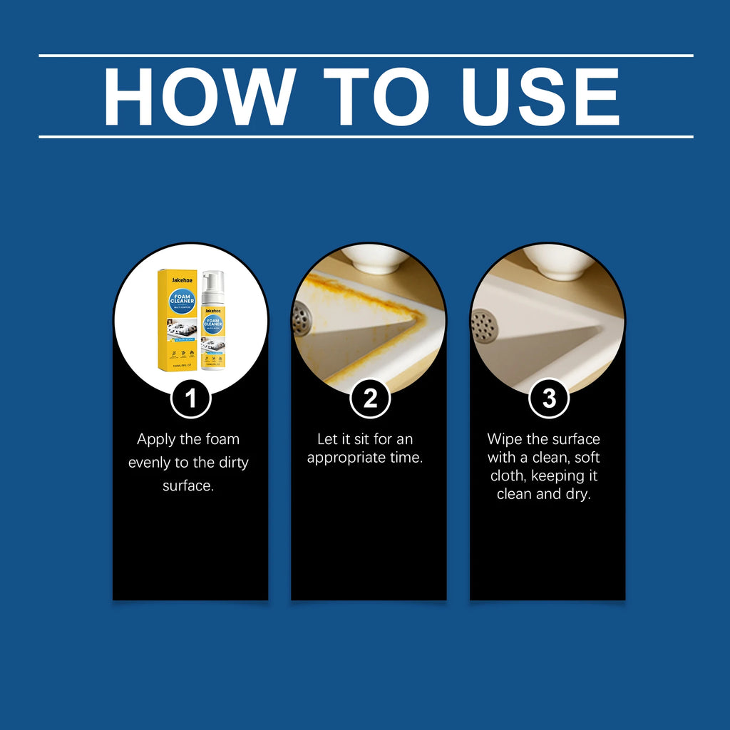 Jakehoe Multi-Purpose Foam Cleaner Remover For Kitchen Bathroom Powerful All Round Stain Removal Dissolve Grease And Limescale Oasis Select