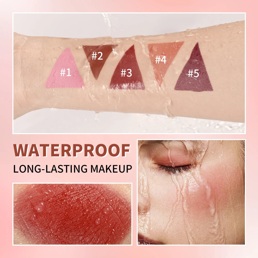 Lakerain Matte Cream Blusher Long-lasting Natural Makeup Triangle Box Design Oil-Resistant High Pigment Cream Blush Plate Oasis Select