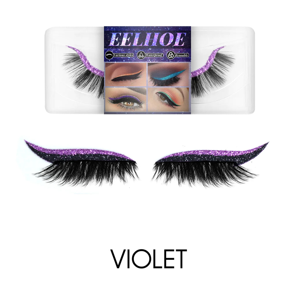 7color Glue-Free Faux Mink 3D Self-Adhesive Eyeliner Lash Stickers Waterproof Sweatproof False Eyelashes Stickers Eye Makeup Oasis Select 07
