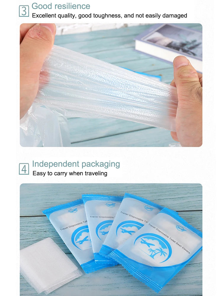 Disposable Toilet Seat Covers 50 Pack – Waterproof Travel