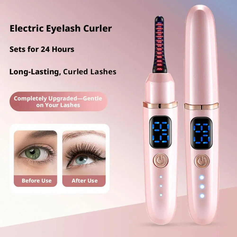 Portable Electric Eyelash Curler Heated Safety Eyelash Curle Mini Fast Heating Long Lasting Makeup Tool Oasis Select