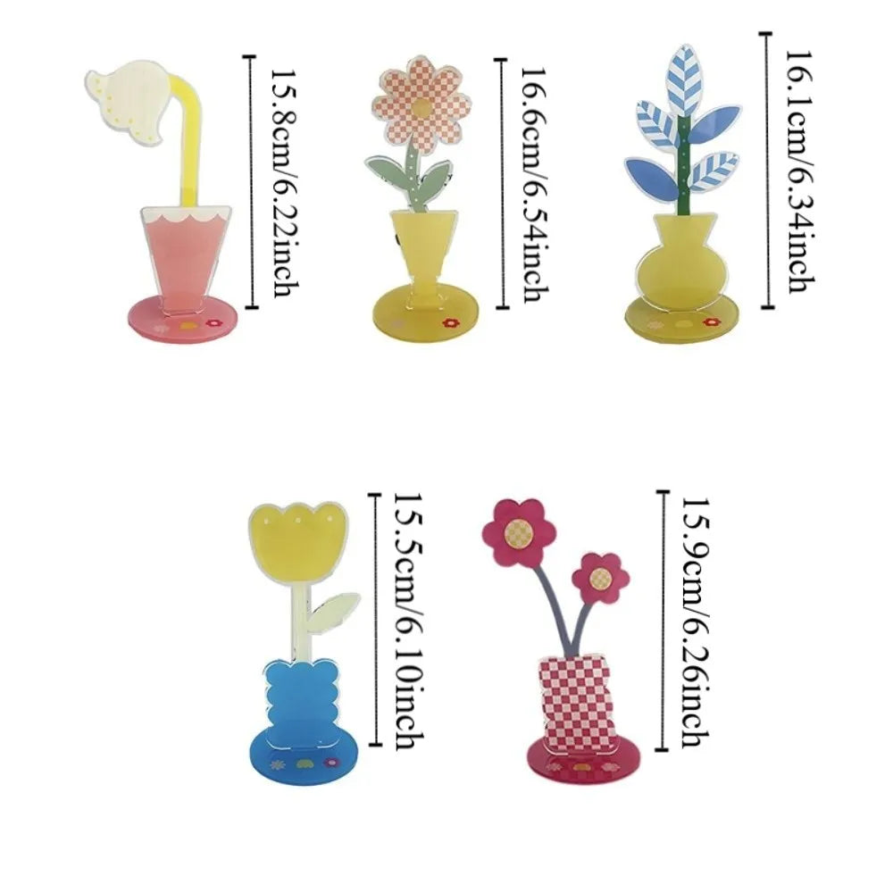 Cute Cartoon Acrylic Memo Clip Decoration Flower Shape Photo Display Stand Korean Style Multi-purpose Cartoon Note Holder Oasis Select