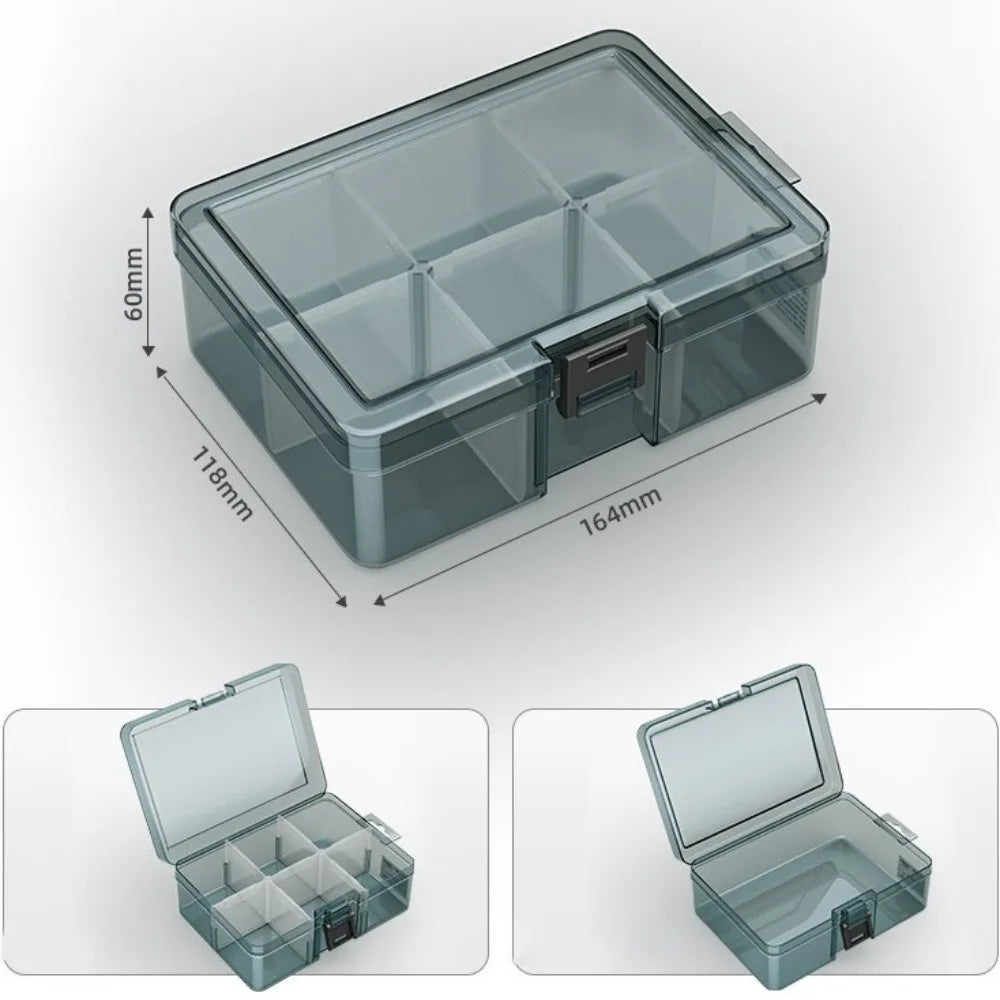 Transparent Plastic Parts Box with Removable Dividers