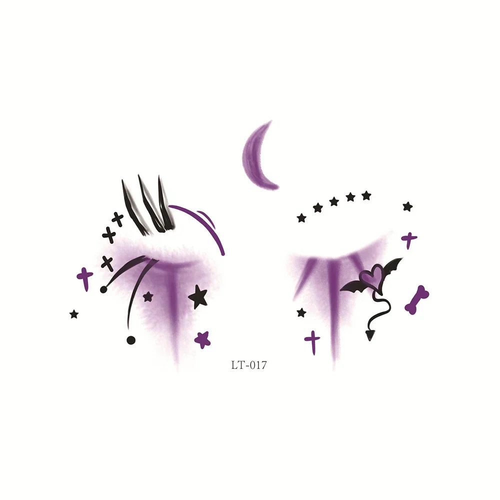 Halloween Transfer Tattoos Face Decoration Party Funny Stickers Suitable For Temporary Makeup Embellishment Party Dress Up Oasis Select 17