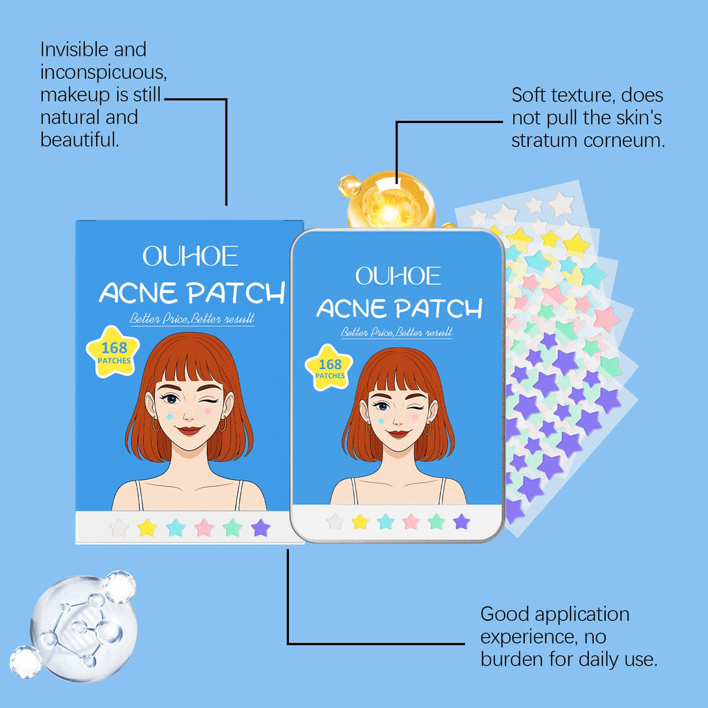 Star Shape Pimple Patches – 168pc Invisible Acne Stickers Acne Pimple Patches Oasis Select