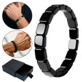 Hematite Black Obsidian Beaded Stretch Bracelet | Men & Women