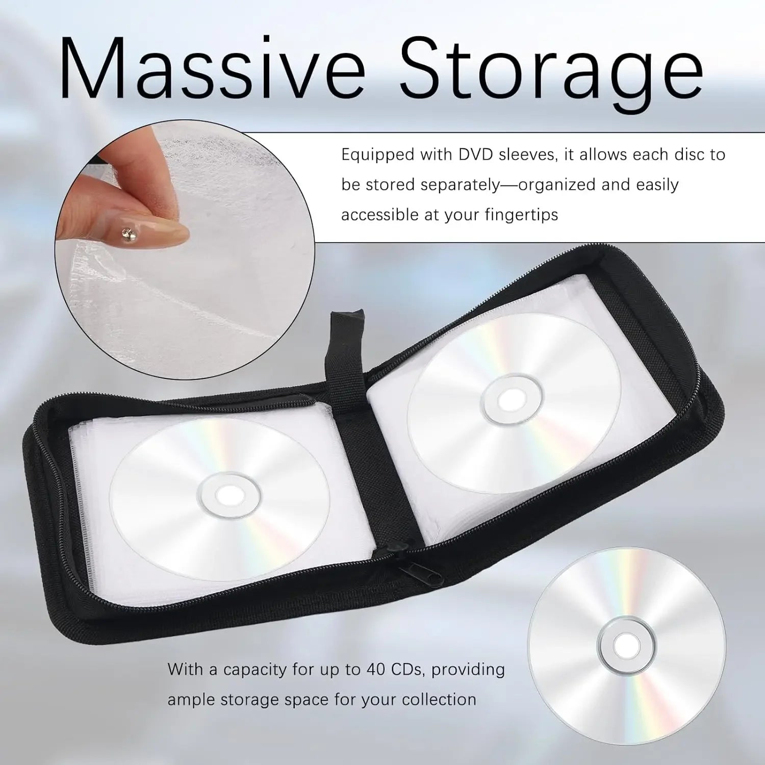40Tablets CD DVD Discs Oxford Handbags Storage Case CD/DVD Case CD Case Storage DVD Organizer Case DVD Booklet Holder Oasis Select