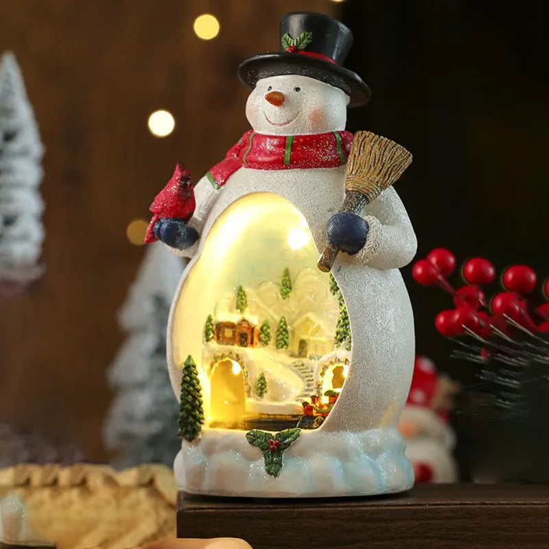 ~WISH Christmas Music Box Featuring Rotating LED Light Snowman Design Multifunctional Gift For Christmas Decorations Ornament Oasis Select