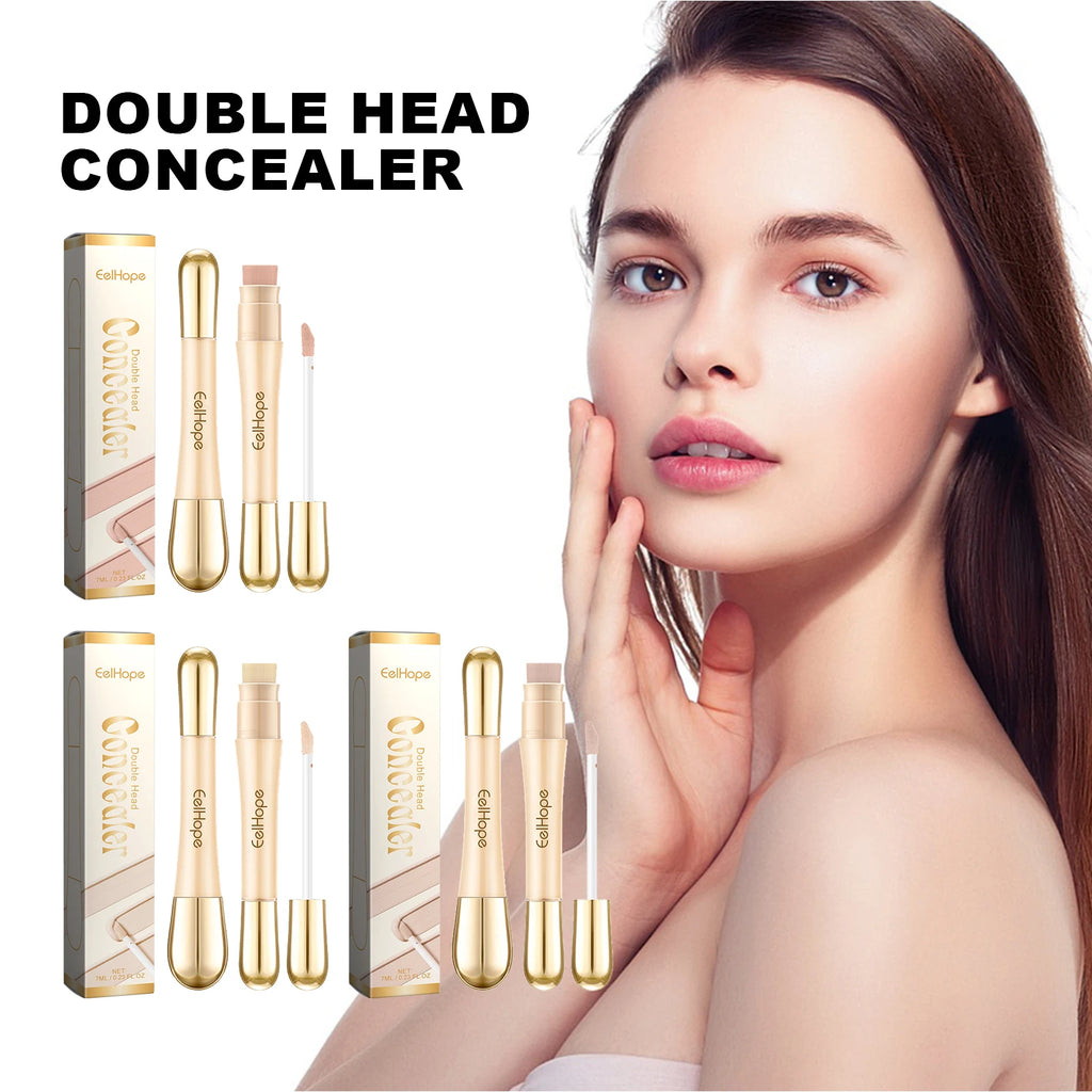 Double Head Concealer Waterproof Long Lasting Concealer For Dark Circles Acne Marks Natural Shade Moisturizing Non-Comedogenic Oasis Select