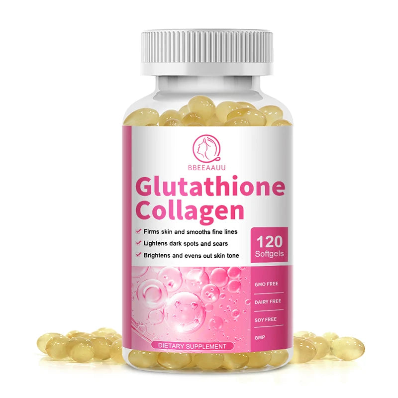 BBEEAAUU Collagen Glutathione Capsules Skin Whitening Supplement Antioxidant Support Liver Detoxification Improvement Skin Slack Oasis Select 120pcs 2bottles United States