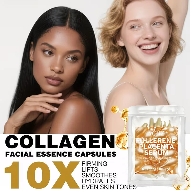 YCHZ Collagen & Hyaluronic Acid Face Serum Capsules 30ct