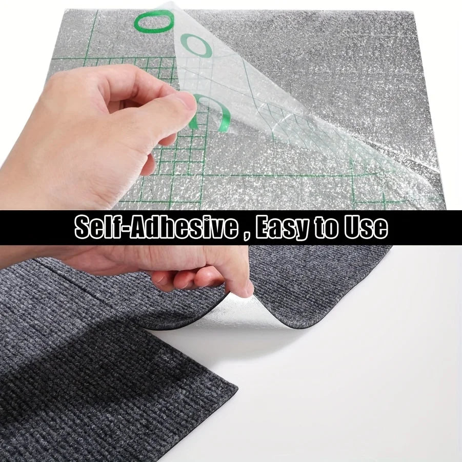 30x30cm DIY Modern Carpet Self-adhesive Anti Slip Block Fully Spread Floor Mat Bedroom Study Office Can Be Cut Oasis Select
