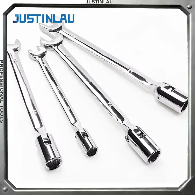 Double End Swivel-Socket Wrench Tool Activity Sockets Set Tools,Metric Swivel Head Flexible Socket Wrench Spanner CRV Steel Tool Oasis Select