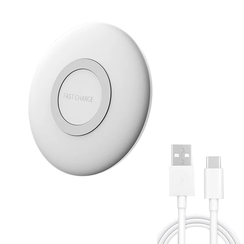 15W Fast Wireless Charger Pad For Samsung For Galaxy S25 S24 S23 S22 S21 Ultra Z Fold Flip 6 4 5 Note10 Note20 S10 Plus QI Pad Oasis Select WHITE