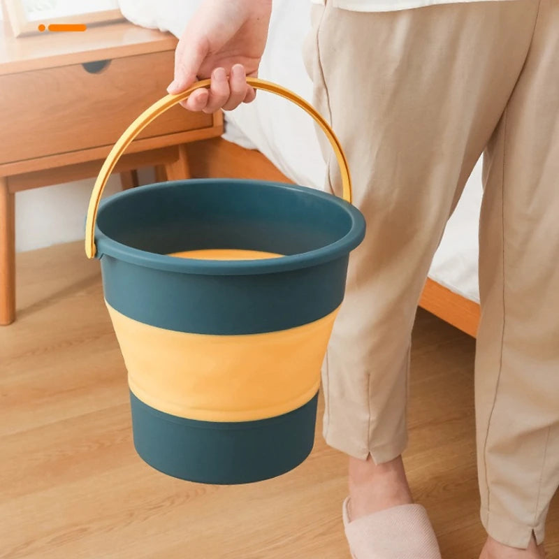 Folding bucket Portable station wagon Car fishing bucket Household large-capacity bathing foot bucket Thickened plastic Oasis Select