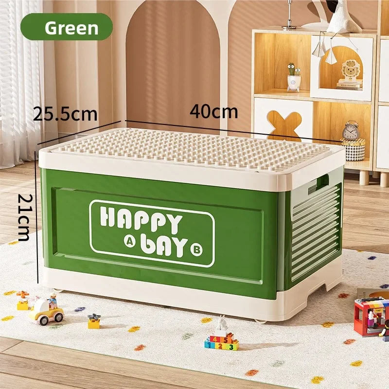Toy storage box extra large finishing box living room children's building block storage box with lid foldable box Oasis Select