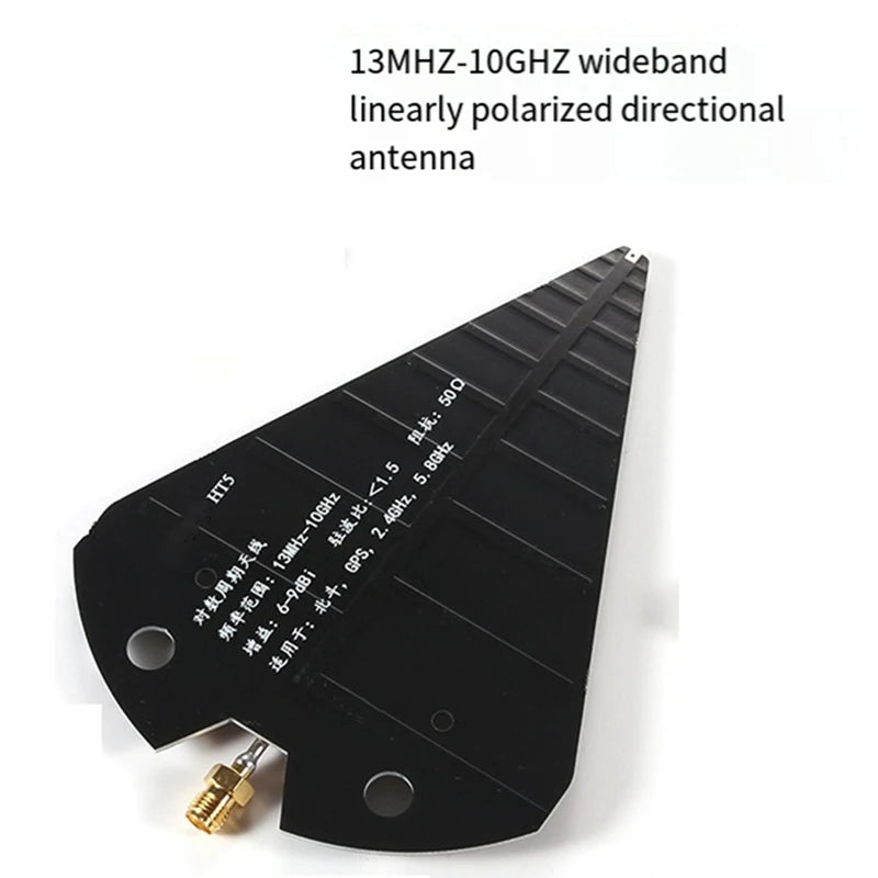 WISH HT5 Portable Log Periodic Antenna 1300Mhz-10Ghz Wideband High Gain 6-9Db 50Ω For VHF UHF SHF Communication Radar Oasis Select