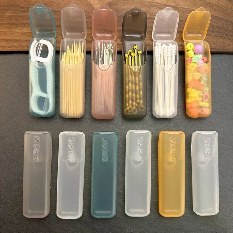 Mini Storage Box Travel Portable Transparent Toothpick Cotton Swab Box For Outdoor Travel Kitchen Restaurant Supplies Oasis Select
