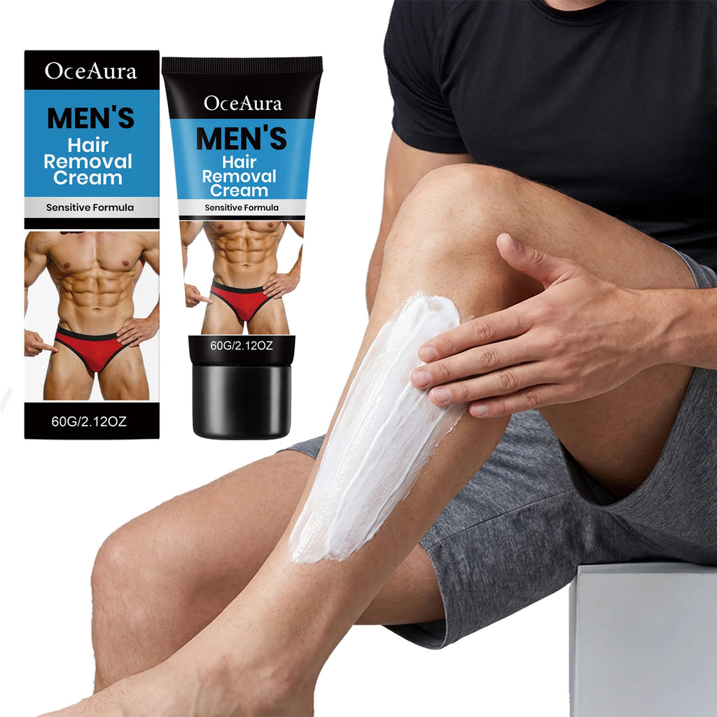 OceAura Men's Painless Hair Removal Cream – Body & Bikini Hair Removal Cream Oasis Select