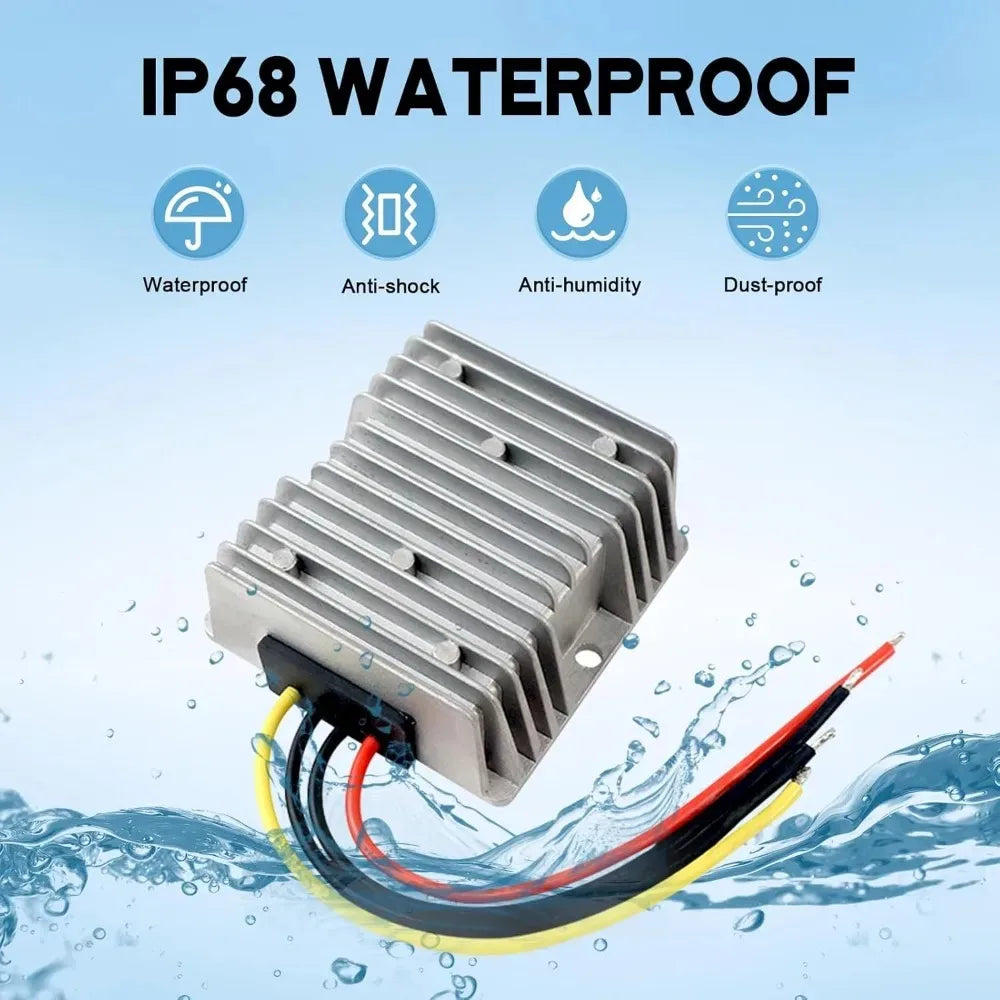 12V Step Up to 24V 3A Converter Voltage Regulator Voltage Booster IP68 Waterproof Power Supply Module for Car Truck Vehicle Boat Oasis Select