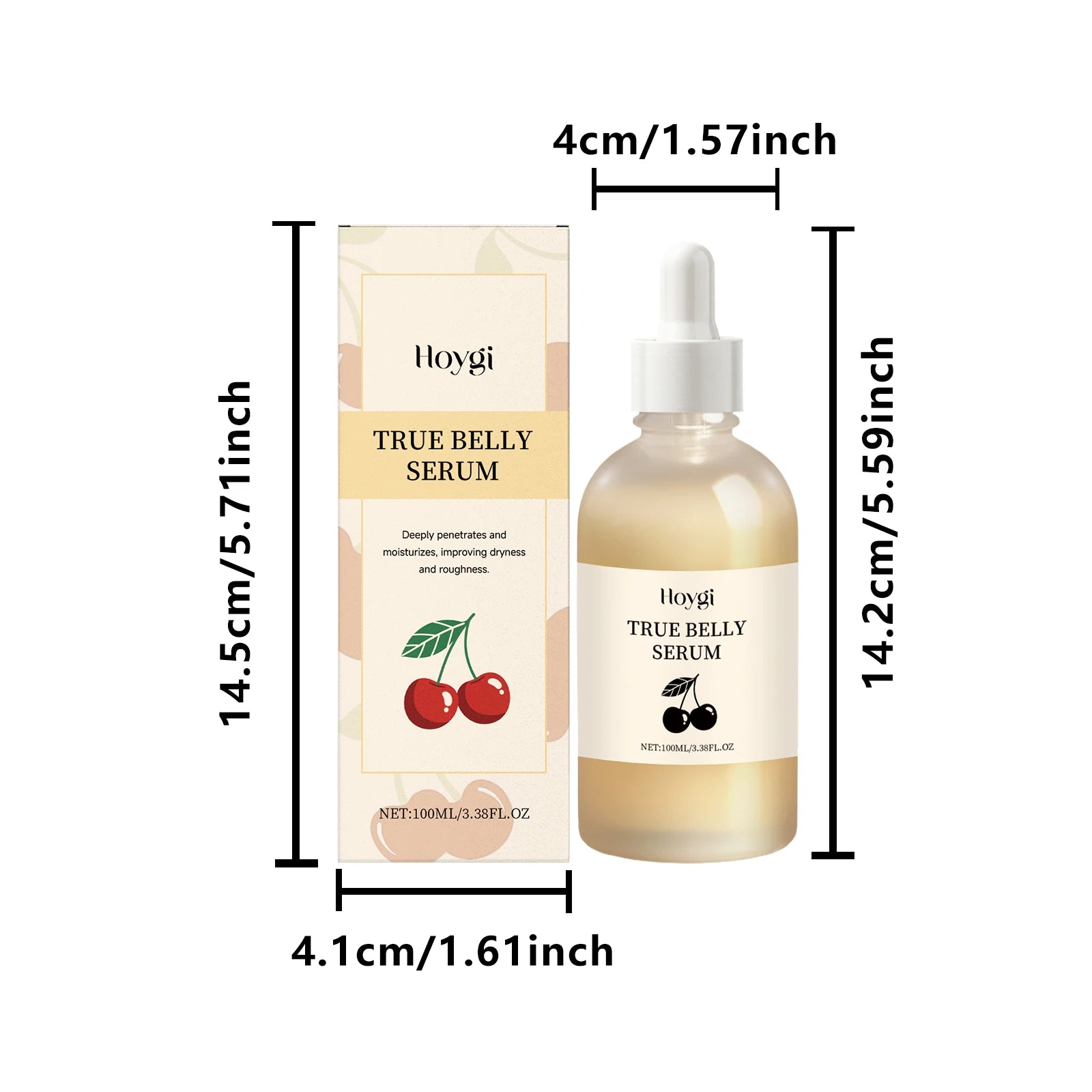 True Belly Serum with Hyaluronic Acid Moisturizing Firming Body Contours Nourishing Improves Skin Elasticity Smoothing Body Care Oasis Select 100ml Boxed