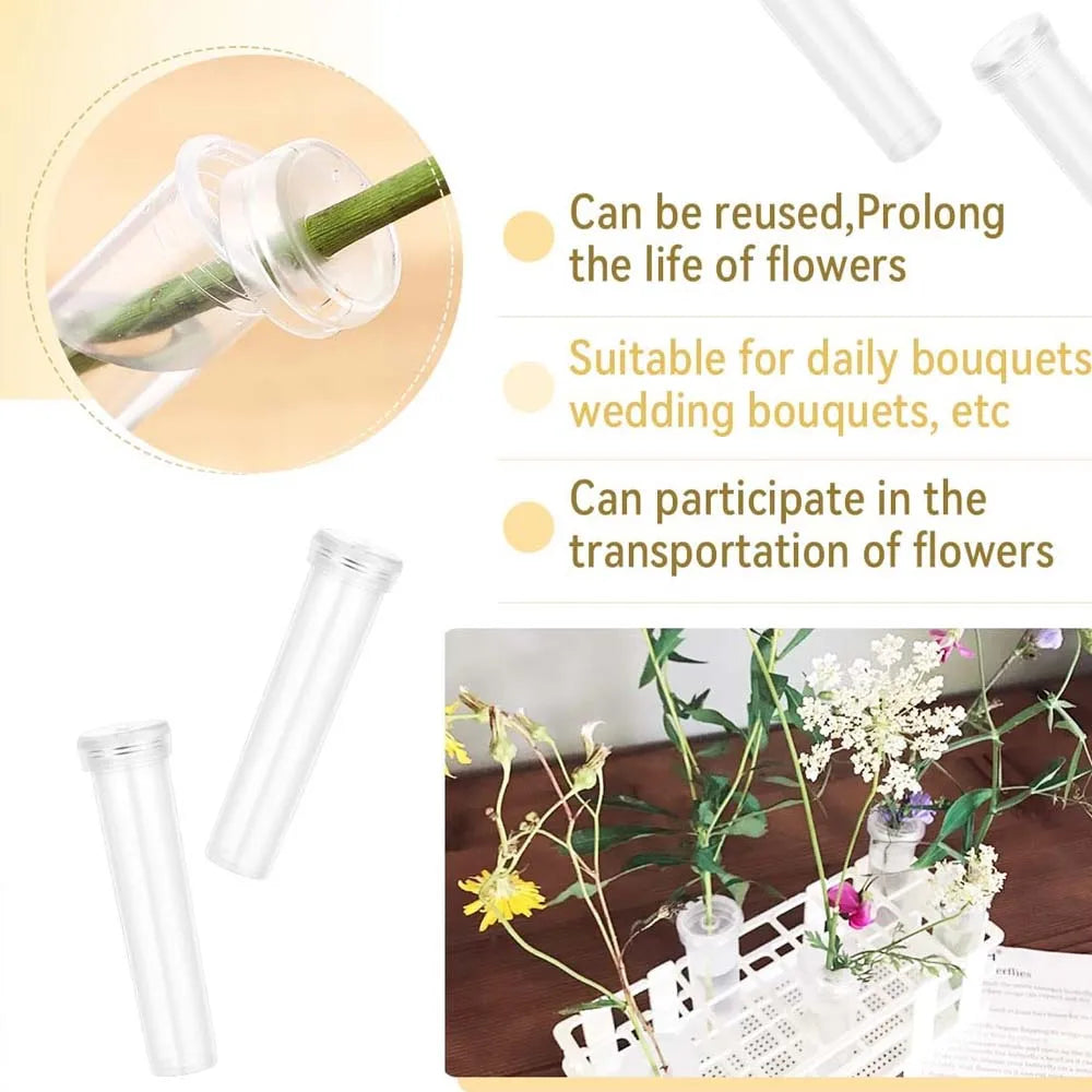 5/10/20pcs Floral Water Tubes Plastic Transparent Water Flower Water Tubes Roses Fresh Flowers Florist Nutrition Flower Oasis Select