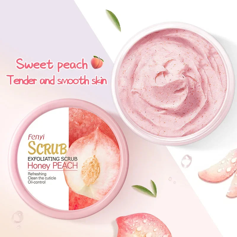 Fenyi Honey Peach Body Scrub Exfoliating Deep Clean Moisturizing Smooth Skin Remove Dead Skin Gentle Care for Face & Body Oasis Select