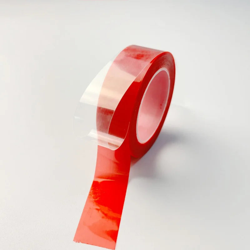 2pc Ultra Thin Transparent Red Film Double Sided Tape With HighTemperature Resistance No Marks Waterproof Adhesion Strong Adhes Oasis Select red 2pcs