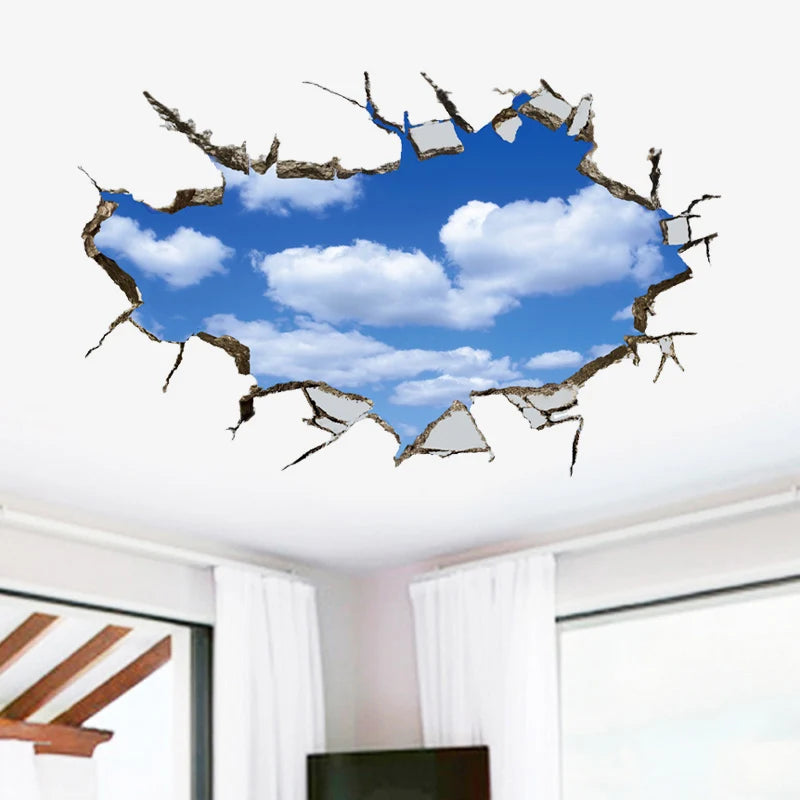Space 3D three-dimensional wall pasted living room ceiling wall bedroom Creative room decoration wall painting background Oasis Select