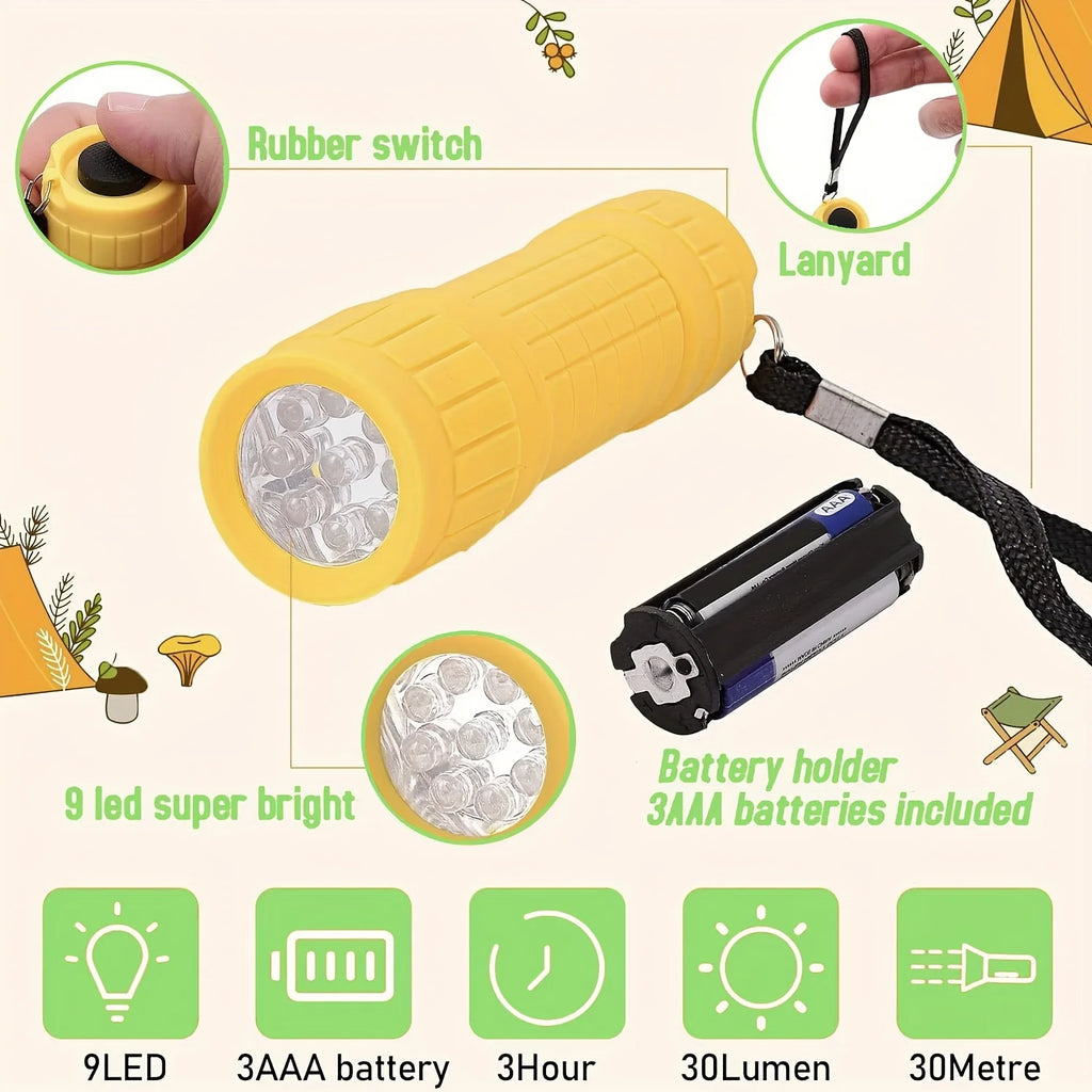 Mini 9-LED Pocket Flashlight | Waterproof Outdoor Torch & Gift