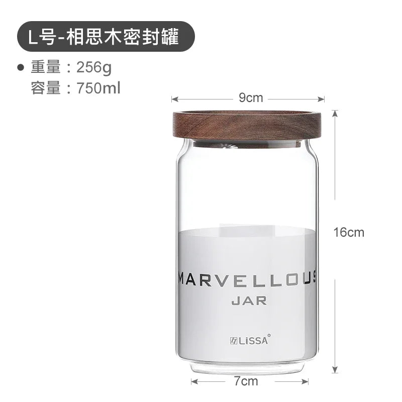 Mini Glass Sealed Jar Food Grade Coffee Powder Dispenser Bottle Portable Tea Coffee Beans Storage Small Empty Bottle Oasis Select 750ml 1pcs