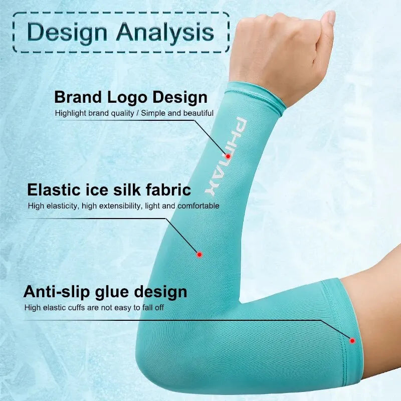 PHMAX Cycling Arm Sleeves Breathable UV Protection Running Arm Covers Fitness Basketball Elbow Pad Ice Silk Arm Wamrers Oasis Select