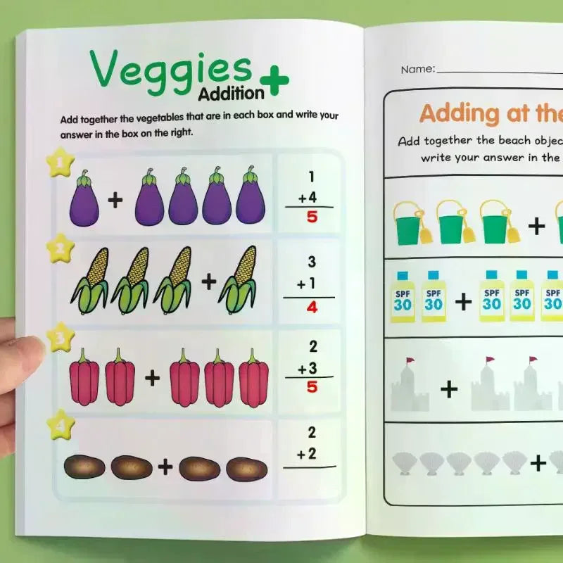 1 Set Fun 64 Page Arithmetic Question Book Addition And Subtraction Exercises Within 10 Picture Column Decomposition Calculation Oasis Select